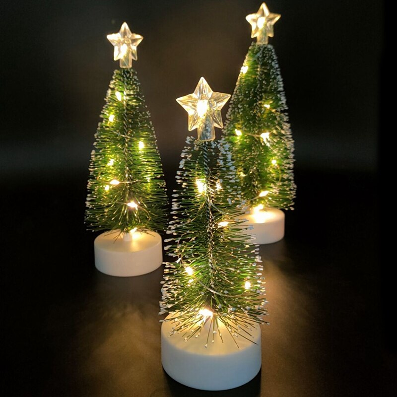 Mini Christmas Tree Cedar Desktop Christmas Tree LED Glowing Christmas Tree For Christmas Year Home Decoration