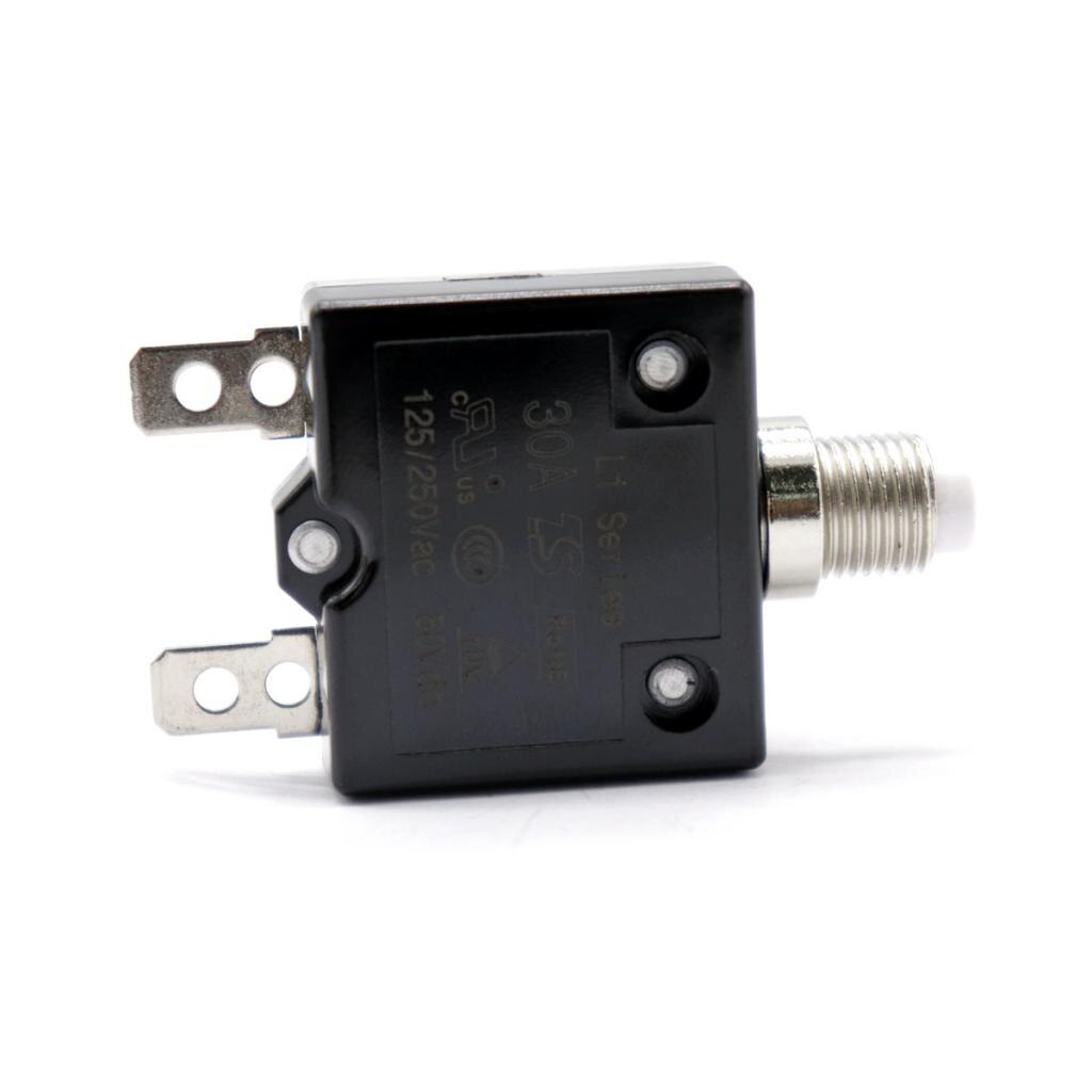 125/250V AC 30A Switch Push Reset Button Circuit Breaker Overload Protector