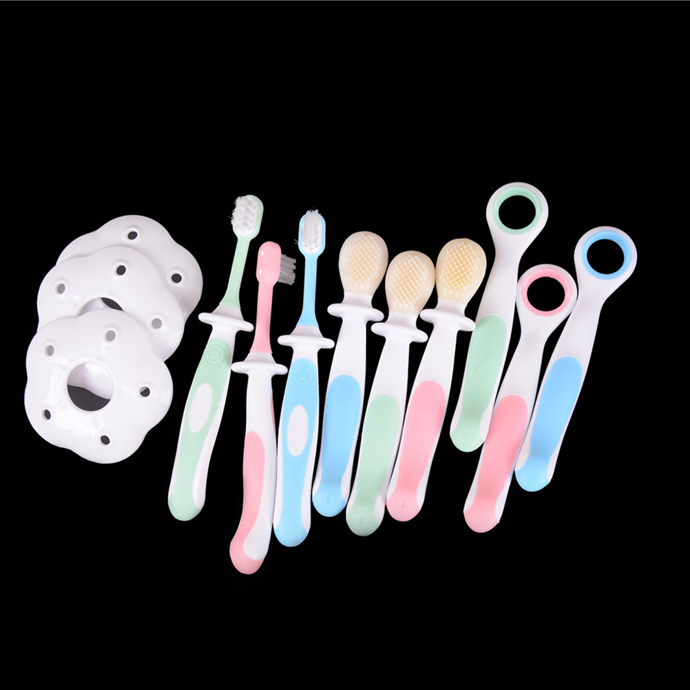 3 stk til spædbørn børnetandpleje silikone tandbørste baby blød bøjelig tandbørste børste træning