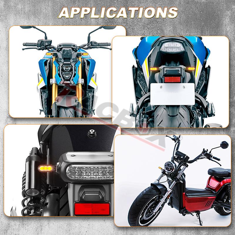 Luz LED de giro que fluye, lámpara de señal direccional para motocicleta Dirt Street, bicicleta eléctrica, Scooter, doble deporte, Motor todoterreno, furgoneta