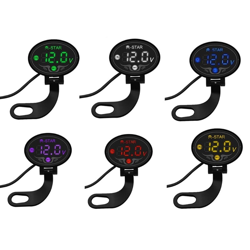 Digital Voltmeter Ammeter DC 12V/24V LED Amp Dual Digital Display Volt Meter Gauge Car Current Monitor Tester with Connect Wire