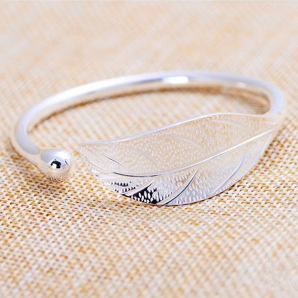 Pickyz Mode Armbanden Bladeren Sieraden Zilveren Kleur Womens Charm Armband Voor Manchet Armbanden