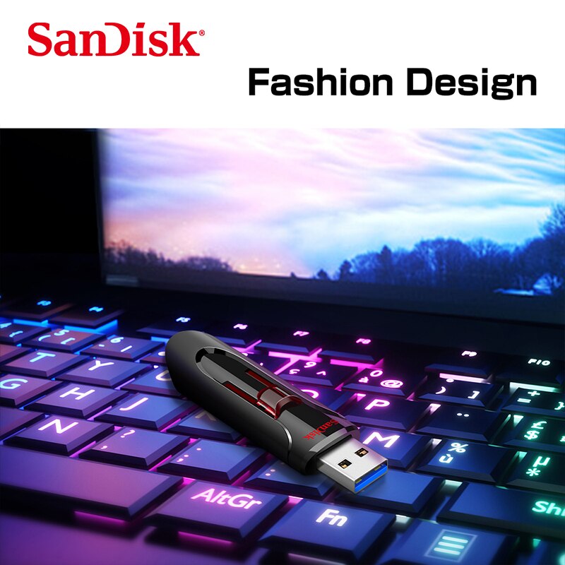 Sandisk Originele Cruzer Glide 3.0 Usb Flash Drive CZ600 16Gb 32Gb 64Gb 128Gb 256Gb Geheugen stok Pen Drive U Stok Intrekbare