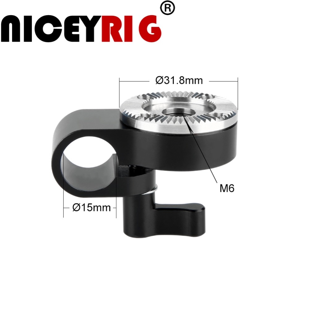 NICEYRIG 15mm Rail Clamp Adapter with ARRI Mount for DSLR Shoulder Camera Rig for Camera Wooden Handle EVF Mount Attachment