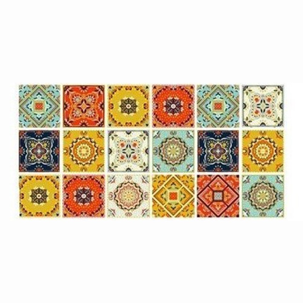 Retro Pattern Tile Floor Stickers PVC Waterproof Self Adhesive Paste DIY Wall Ground Bathroom Kitchen Decor Wall Floor Stick