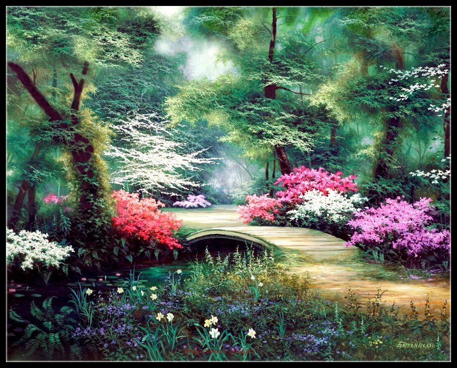 Broderie point de croix compté Kits couture-artisanat 14 ct DMC couleur bricolage Arts fait main décor-paysage 228 w x 182 h