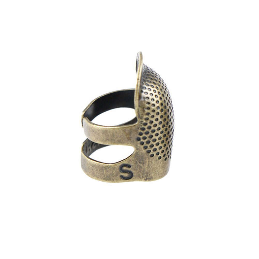 Diy retro håndarbeid sy fingerbøl finger beskytter justerbar finger metall nåler sy verktøy tilbehør sy fingerbøl: S