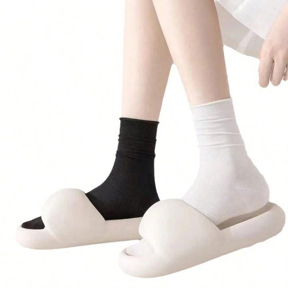10 pares de calcetines de longitud media para mujer, calcetines informales transpirables, suaves, cómodos, ligeros, versátiles, a la , en blanco y negro, colores sólidos