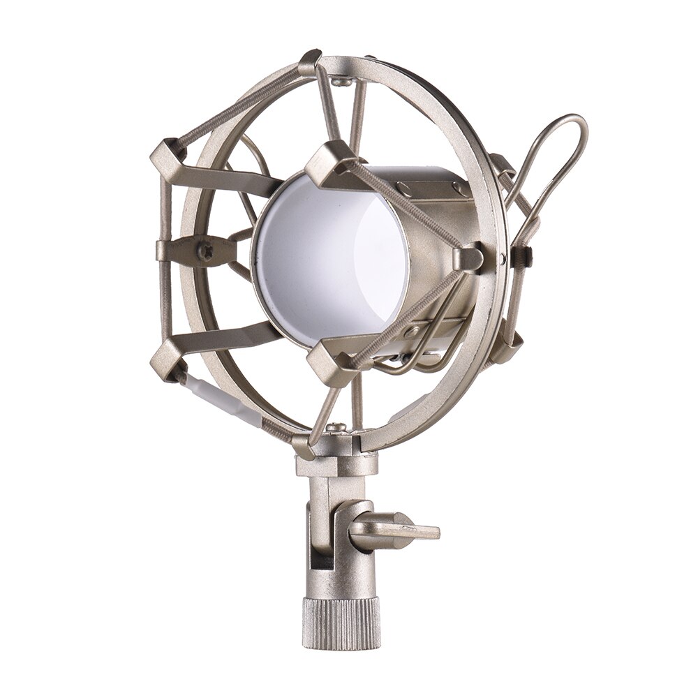 Univerdal Condenser Microphone Mic Shock Mount Holder Anti-vibration Recording Studio Microphone Stand Shock Mount Metal: Gold