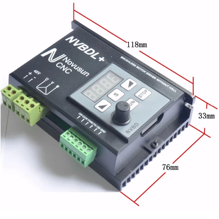 NVBDH + NVBDL + Bürstenlosen DC Motor- Fahrer Regler 400W Digital Anzeige Bildschirm CNC fräsmaschine Spindel