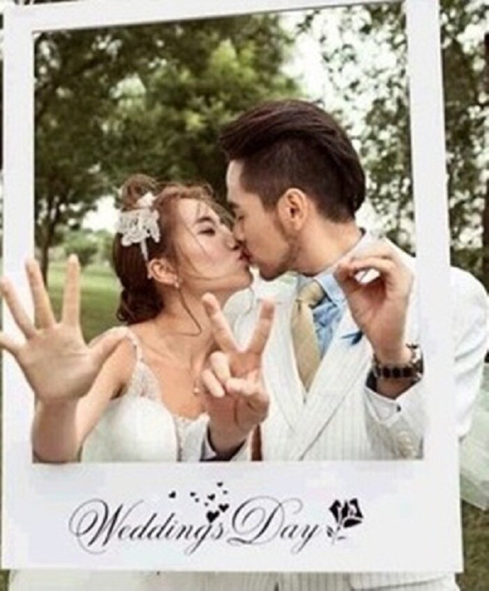 festival supplies Frame Photo Booth Props Photography mask paper Card Wedding/birthday/ Party white wedding day Wh