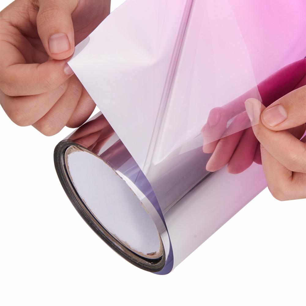 AUMOHALL Car Window Foils Solar Protection Gradient Pink Sun Block Top Window Tinted Film