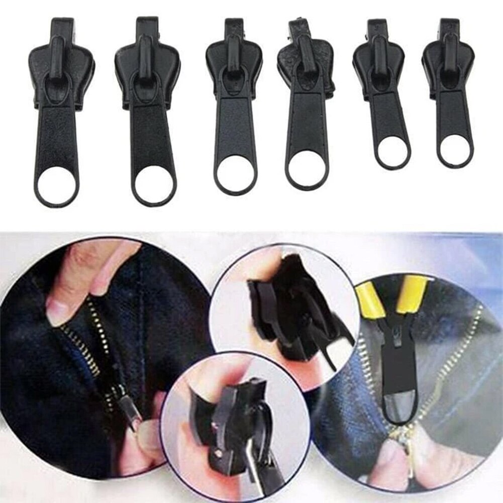 6Pcs Rits Reparatie Kit Vervanging Eenvoudig Te Installeren Direct Fixer Replaceme Met Metalen Schuif Fix Elke 3 Verschillende Maten set