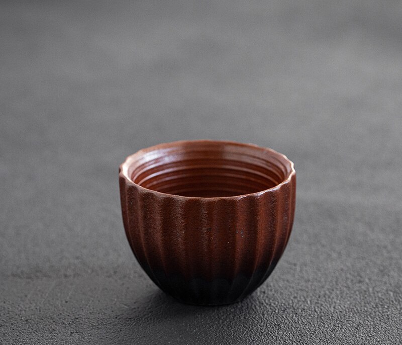 Cerámica gruesa, taza pequeña, té de cerámica, Kung Fu, Retro, individual de cerámica, tamaño de Palma, 60ml: B