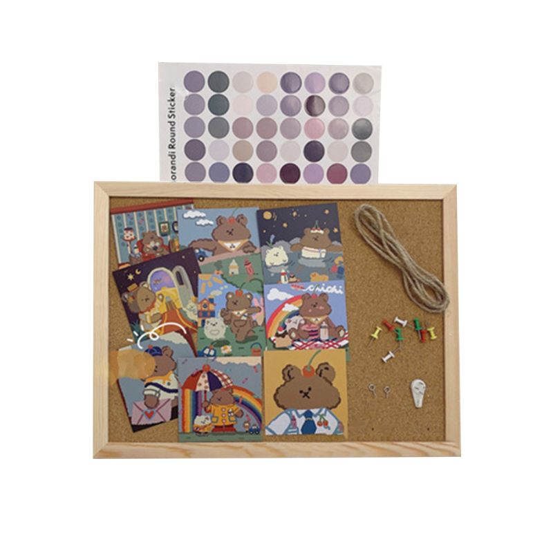 Cork Wood Wall Hanging Message Bulletin Board Frame Notice Note Memo Board for Home Office Shop School: S