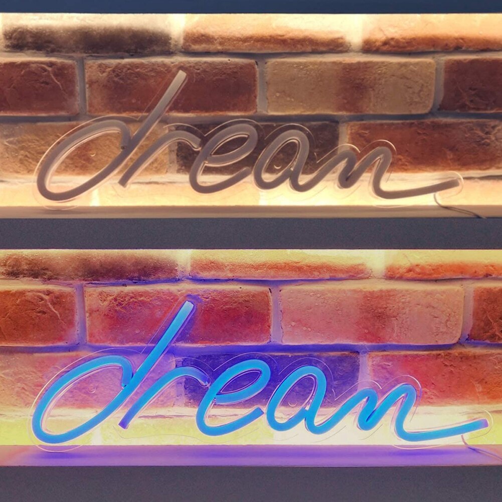 Onderscheidend Droom Vorm Engels Letters Usb Led Light Thuis Party Wedding Bar Restaurant Cafe Decoratieve Licht