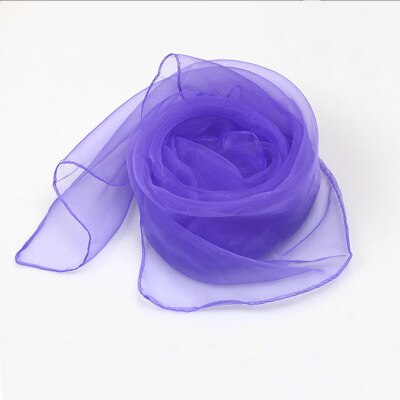 Sparsil Vrouwen Zomer Lente Transparante Vierkante Sjaal Effen Kleur Hoofd Dragen Dunne Chiffon Sjaals Mode Organza Wraps70cm * 70Cm: Light Purple