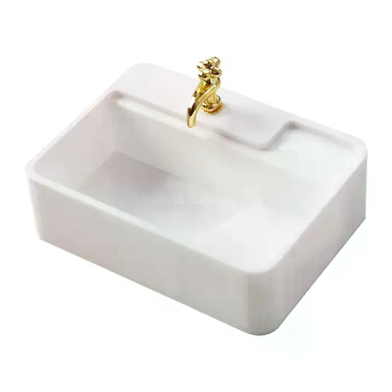 1/12 Dollhouse Bathroom Wash Basins Sinks Model Dollhouse Bathroom Furniture Decoration Dolls House Home Accessories