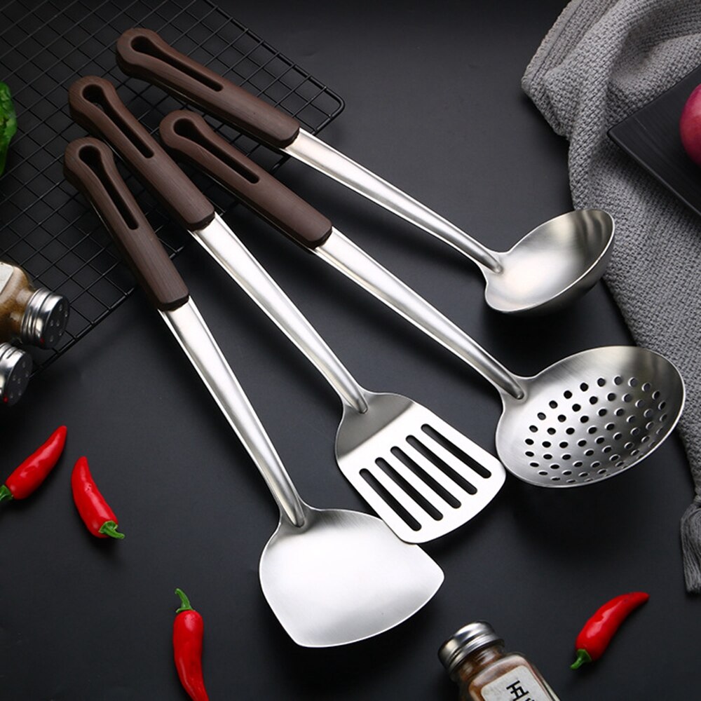 Spatula Cooking Utensils Stainless Steel Household Full Set of Colander Kitchen Utensils Kitchen Spoon Cooking Shovel Soup Spoon