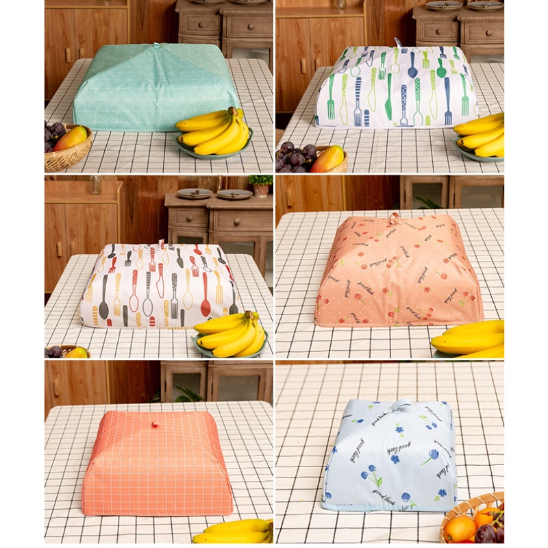 Foldable Food Covers Keep Warm Aluminum Foil Thermal Food Dust Cover Dishes Insulation Useful Kitchen Gadgets Accessories