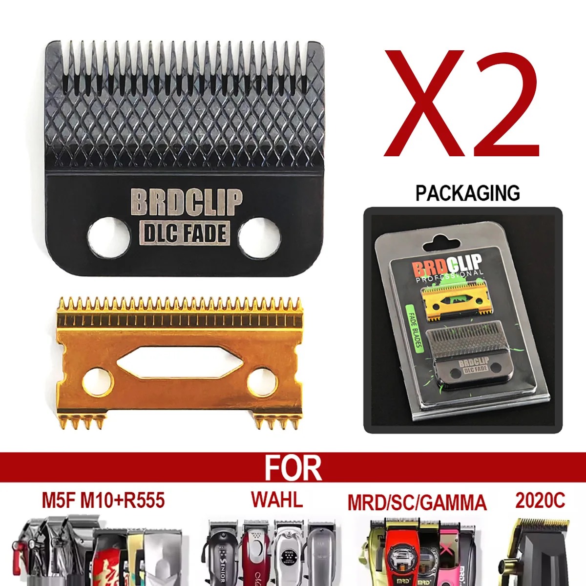 BRDCLIP 808E Electric Hair Clipper Replacement Blade DLC Blade for BRD-106 M10 M5 Kulilang R77F VGR V003 WMARK X1: green