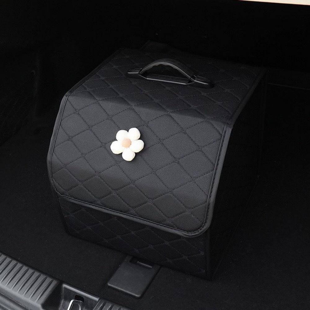 Caja de almacenamiento plegable de gran capacidad para maletero de coche, organizador de almacenamiento para el hogar, resistente al agua, S/L: Marrón