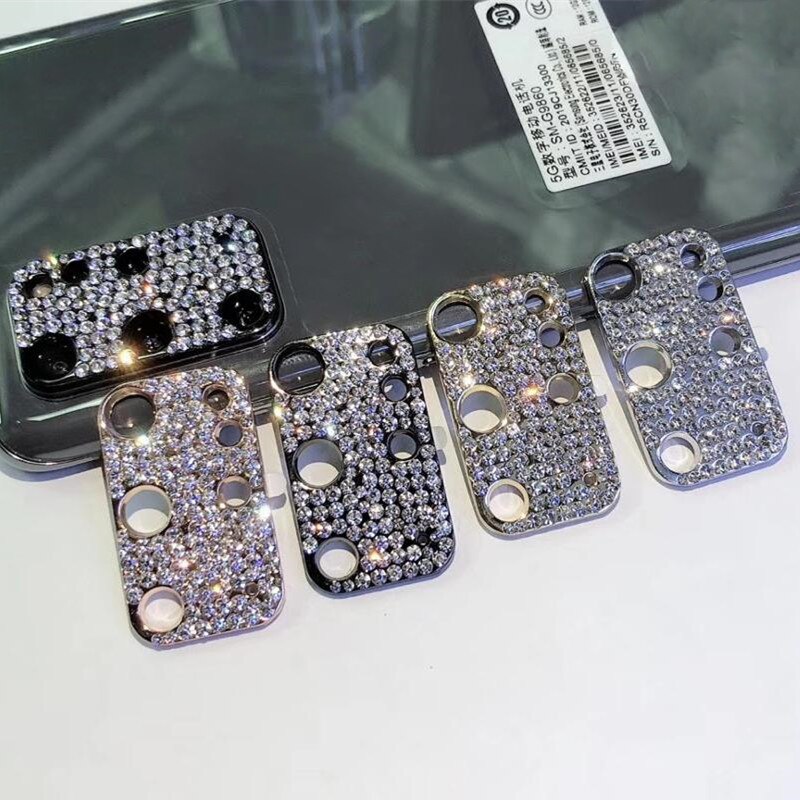 For Samsung S20 Ultra S20 Plus Telefon Lens Protective Cover 3D Rhinestone Glitter Camera Lens Film Protector Case Obudowa Etui