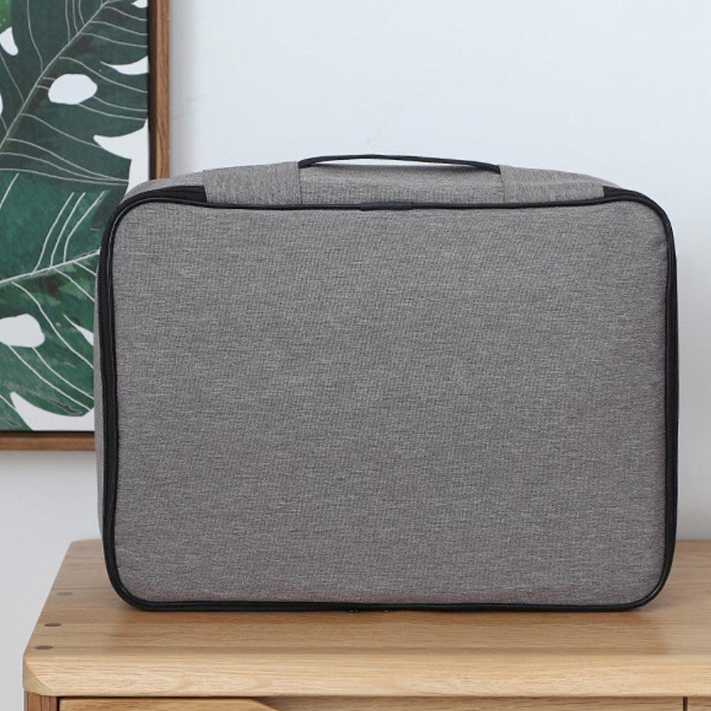 Waterproof Modern Portable Compact File Storage Bag Oxford Cloth Document Bag Smooth Zipper for Office