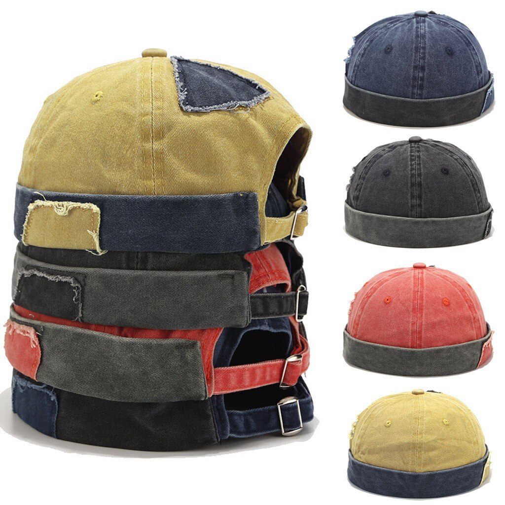 Herfst Winter Dagelijkse Vrouwen Mannen Hoed Cap Casual Docker Sailor Monteur Brimless Gewassen Gat Hoed