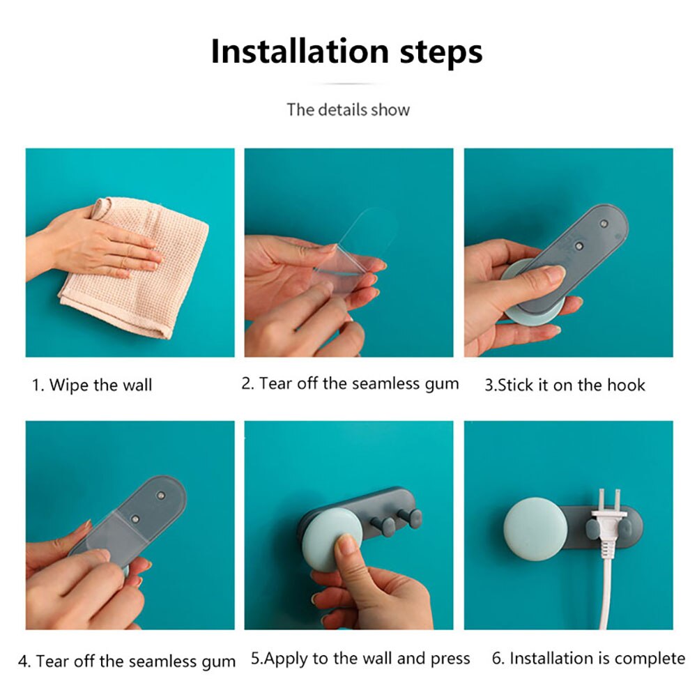 Naadloze Punch Gratis Plug Sticker Houder Muur Fixer Power Strip Houders Opslag Sockets Muur Houders Plank Stand Houder Plug Haak