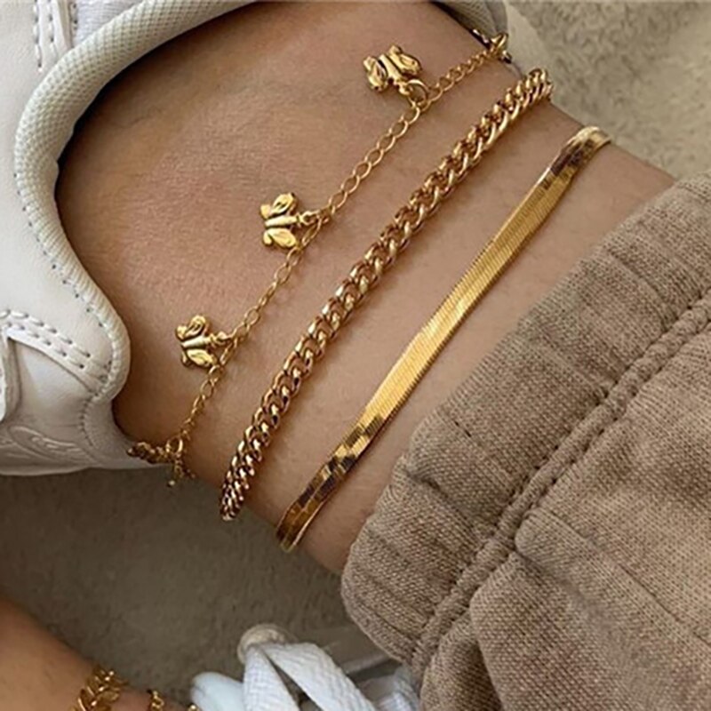 Bracelets de cheville pour femmes, accessoire de pied, sandales de plage, pieds nus, sur la jambe, pour femmes: 199ENS0674