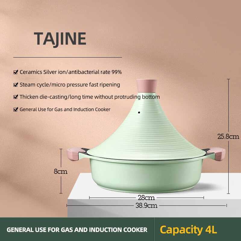 OAPE Stewpan Large Cooking Pots Utensils Non-Stick Cookware Saucepan For Kitchen Pan Cauldron Tajine Marmite Induction Heating: 28cm Tajine
