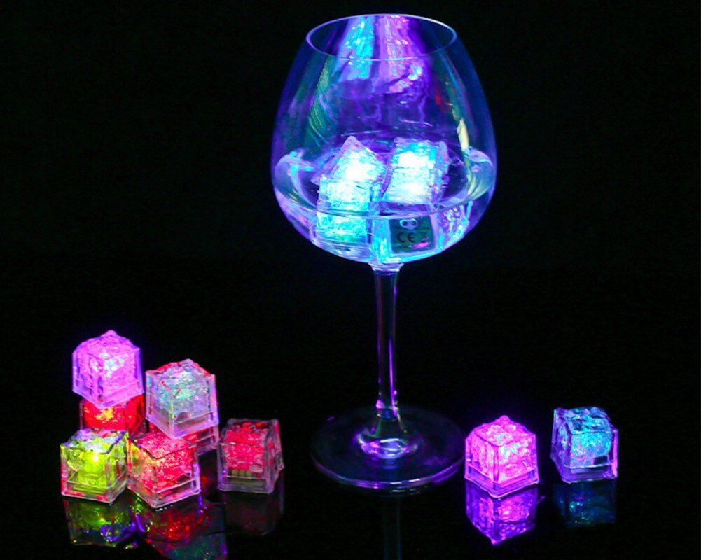 Bunte Leucht Eis Block Wein Glas Dekoration LED Leuchtstoffröhre Licht Block Flackern Induktion Eis Licht Bar Hochzeit Party