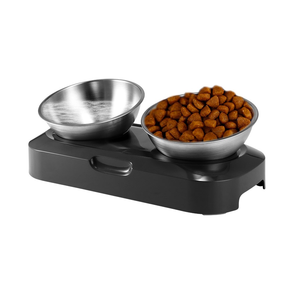 Praktische voerbak voor huisdieren, 0-15 graden verstelbare hoek, roestvrijstalen houder, voerbak voor huisdieren, voergereedschap voor huisdieren