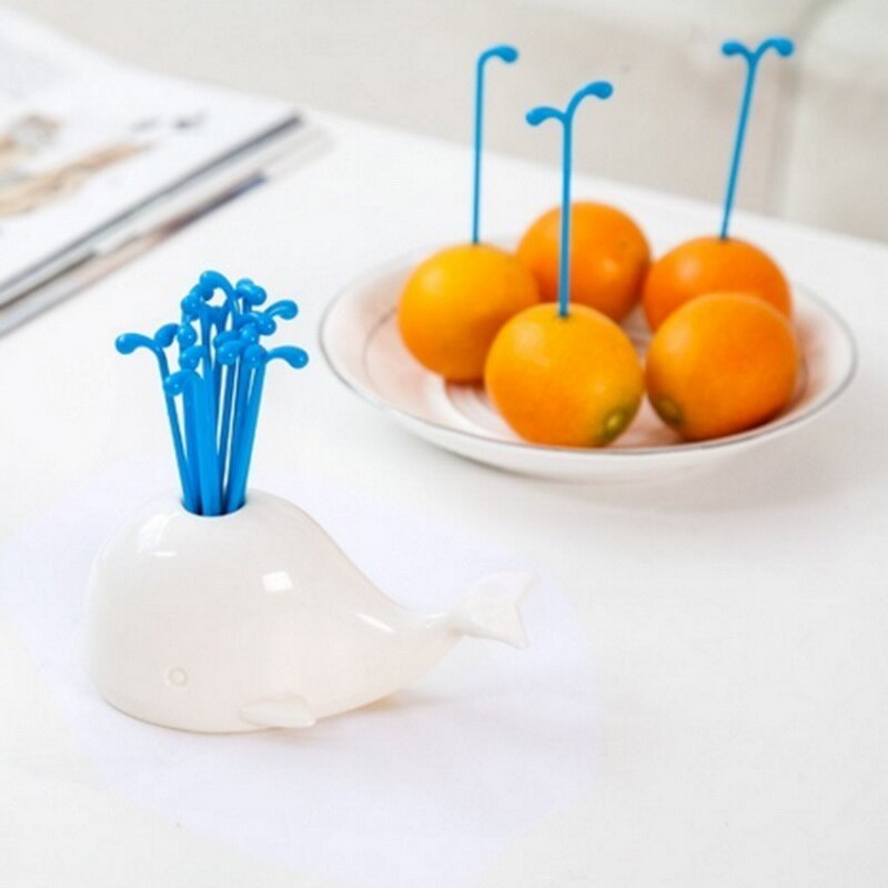 1 ensemble mignon béluga blanc baleine accessoires de cuisine cuisson fruits légumes outils Gadgets pour fête décor à la maison Hall fourchette
