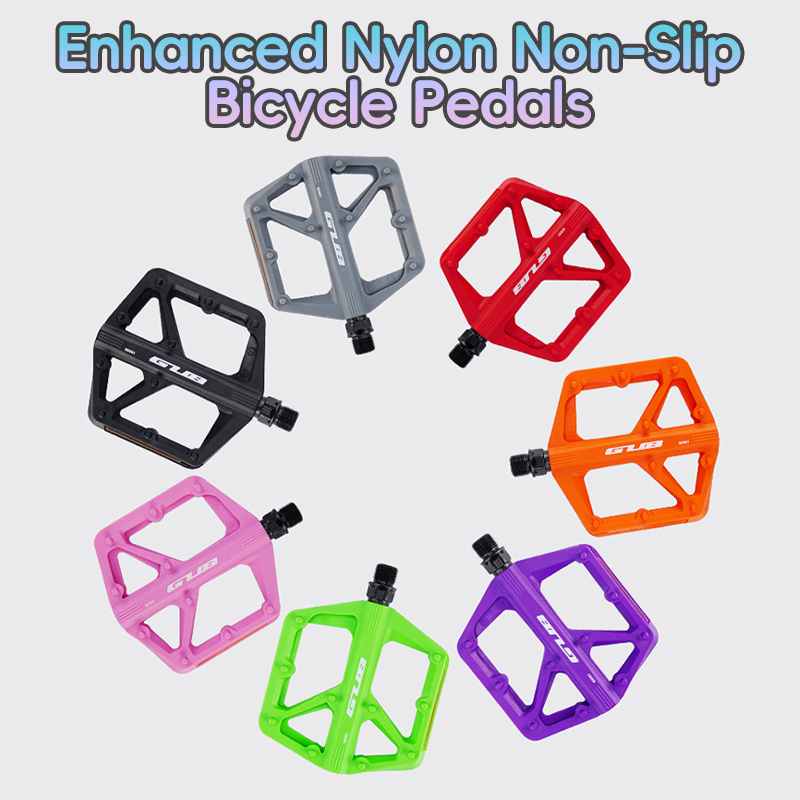Pedali piatti in nylon migliorati Pedale per bicicletta Dual DU Pedali per bici da MTB Chiodi per piedi antiscivolo leggeri Accessori per biciclette Ciclismo