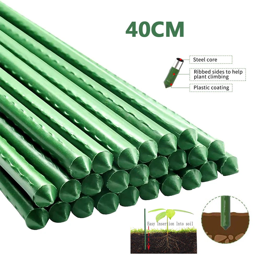 Tuinpalen Stevige metalen plantenstokken Ondersteuning met kunststof gecoate plantenpalen TomatenspalenBonenbomen: 4XL