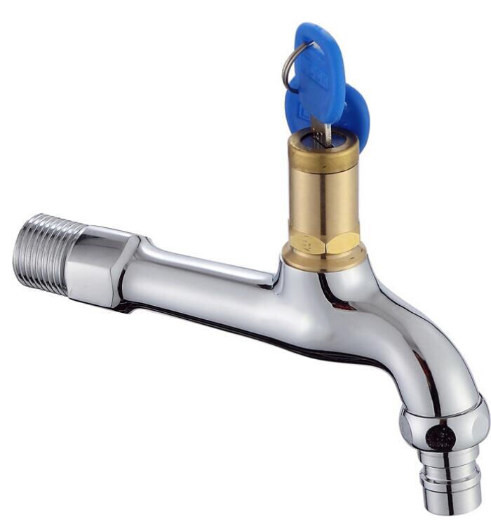 Outdoor With Lock Fast Open Faucet Mop Pool Longer Washing Machine G1/2 Anti-theft Faucet Brass Garden Tap: Washing Machine-L