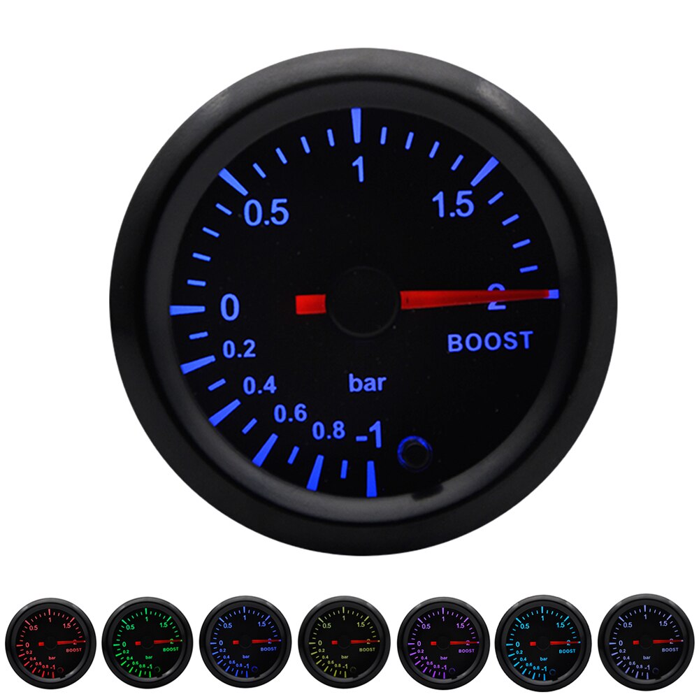 2" 52mm 7 Farben LED Schub/Wassertemperatur/Öltemperatur/Öldruck/Voltmeter/Luftkraftstoffverhältnis/ETT/Tachometer U/min Autoanzeige + Messgerät Hülsen: verrotten