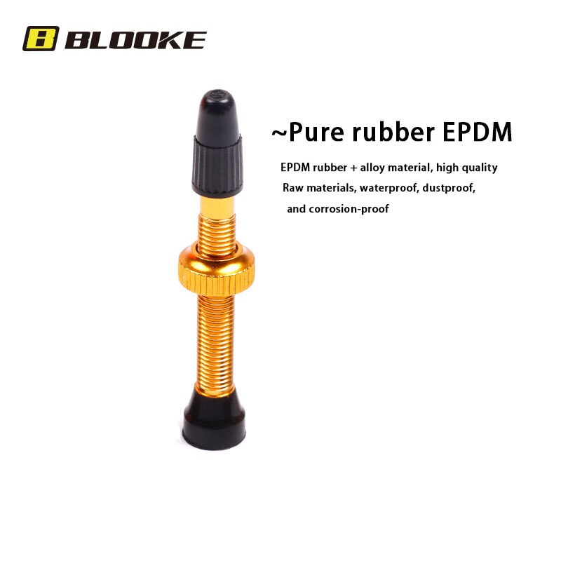 BLOOKE 34/46/60/80MM EPDM Rubber and Alloy Material Bicycle French F/V Tubeless Tire Valve Suitable For Road Bike MTB