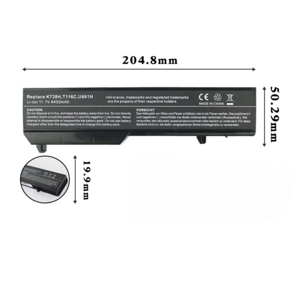 Laptop Battery for Dell Vostro 1320 1310 1510 1520 2510 K738H T114C t116c PP36L batteries