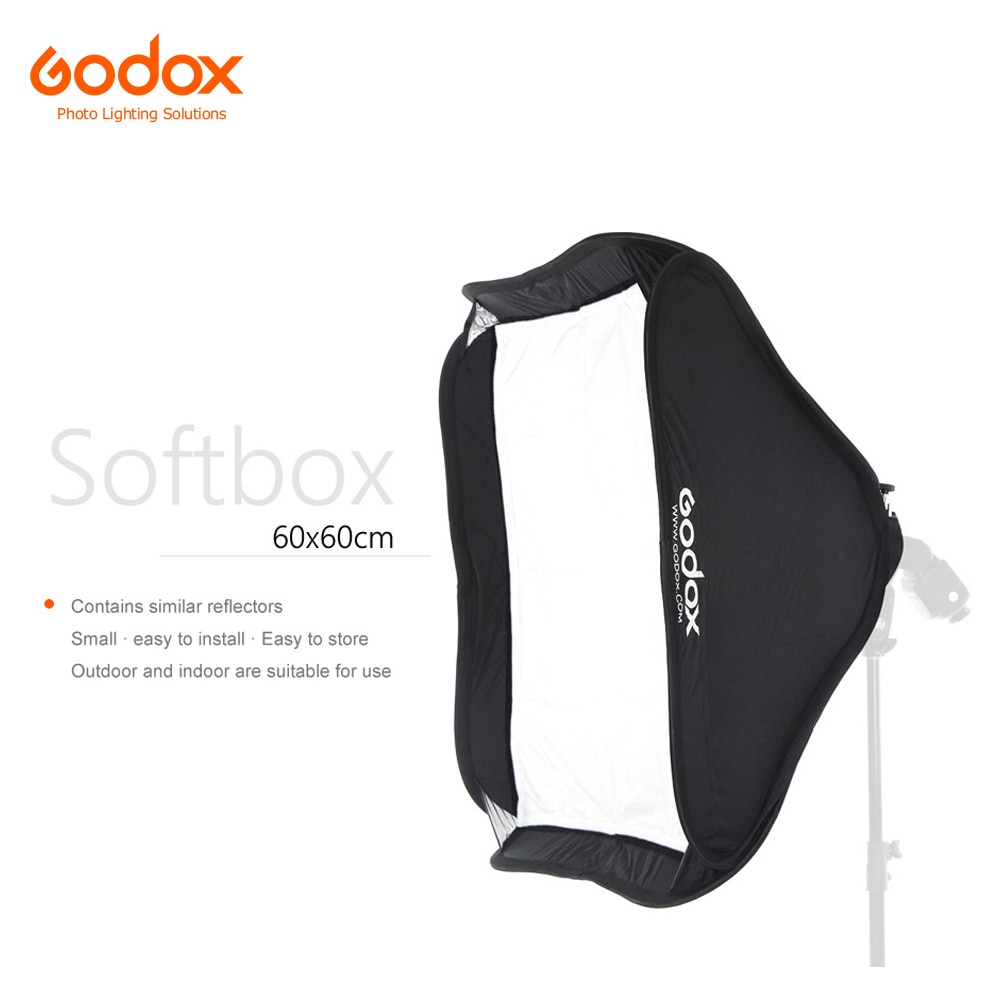 Godox 60X60 Cm 24 "* 24" Softbox Zak Kit Voor S-Type Camera Studio Flash fit Godox S-type Bowens Elinchrom Mount (Softbox Alleen)