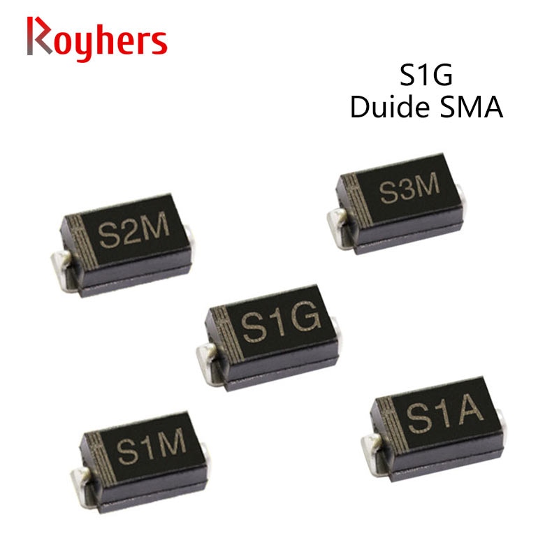 50Pcs SMD Rectifier Diode S1A S3M S1D S1G S2M S1M 3A 50V 100V 200V 400V 600V 800V 1000V SMA DO-214AC
