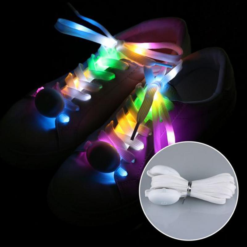 LED clignotant lacet multicolore lueur couleur changeante lacet nuit en cours d'exécution étanche Shoestrings 120 cm longueur: changeable 5 colors