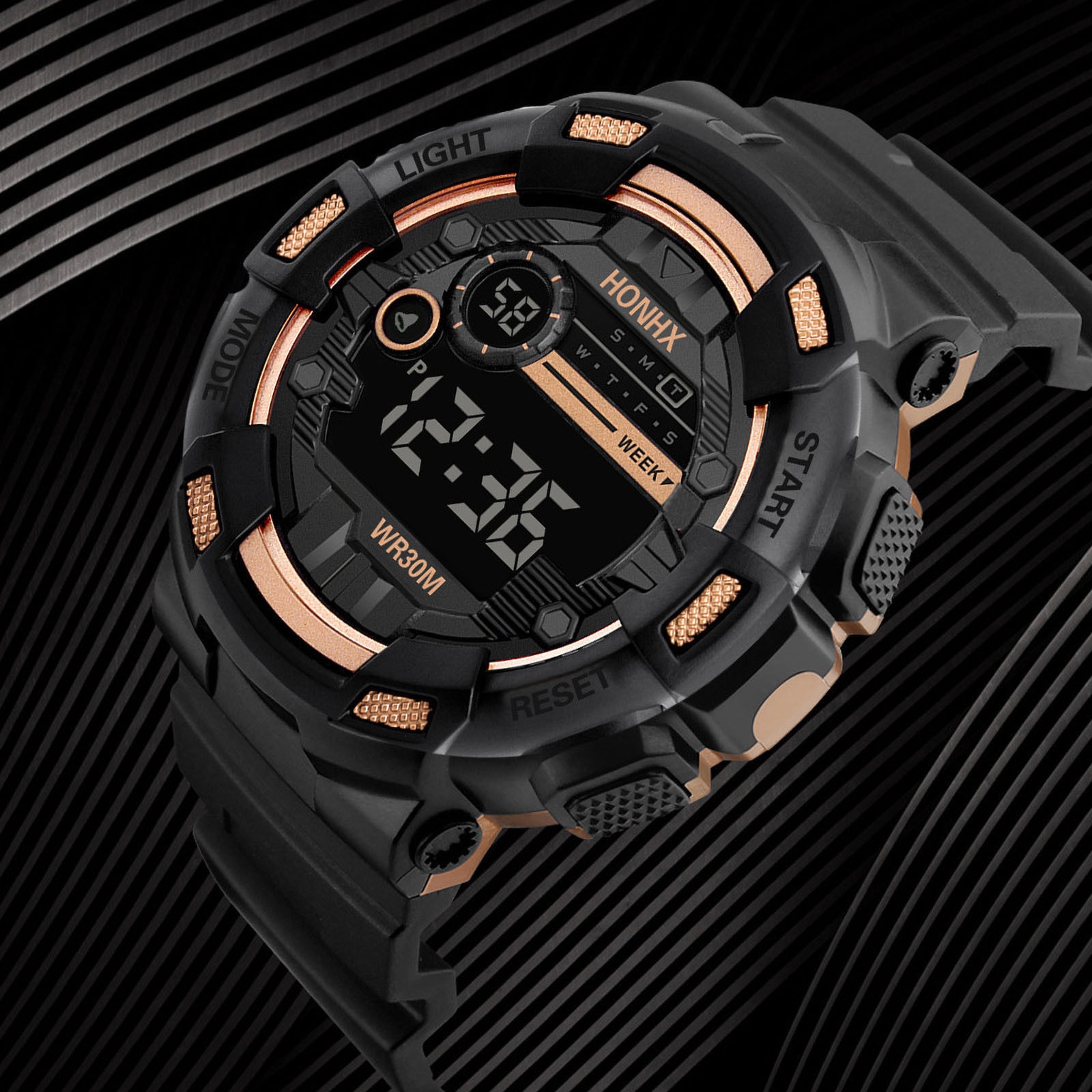 Waterdicht Heren Horloges Zes Stijlen Van Cool Sport Elektronische Horloges Led Digitale Outdoor Met Vier Knoppen