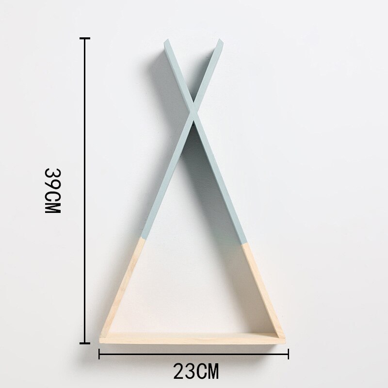 1pc x driehoekige houten plank, decoratieve wandplank voor kinderkamer, jongens en meisjes, decoratie voor de woonkamer, wanddecoratie, houten plank: Grijs