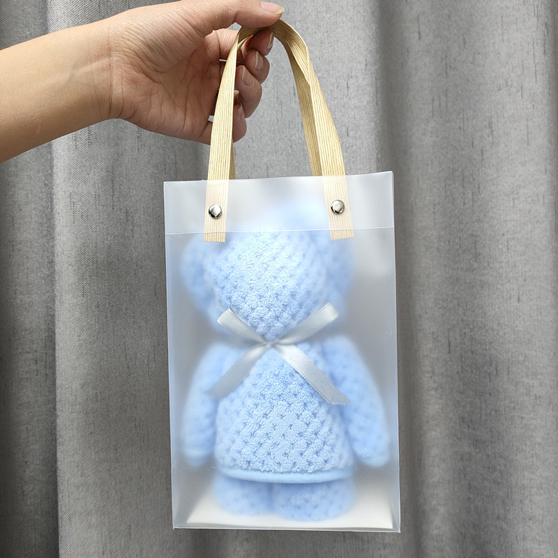 Ensemble de serviettes de bain de luxe en velours, molleton, forme d'ours, avec boîte, séchage rapide, en microfibre, de mariage, de fête: 10