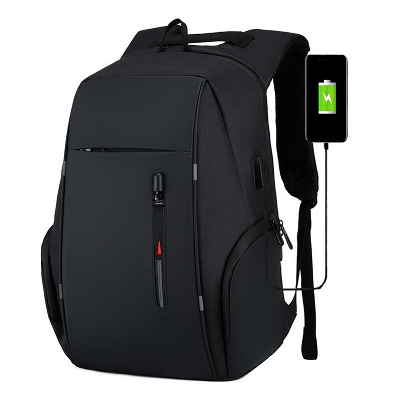 15.6 pouces sacs à dos d'ordinateur portable hommes multifonction étanche voyage sac à dos Anti-voleur USB mâle Mochila sac d'école: black