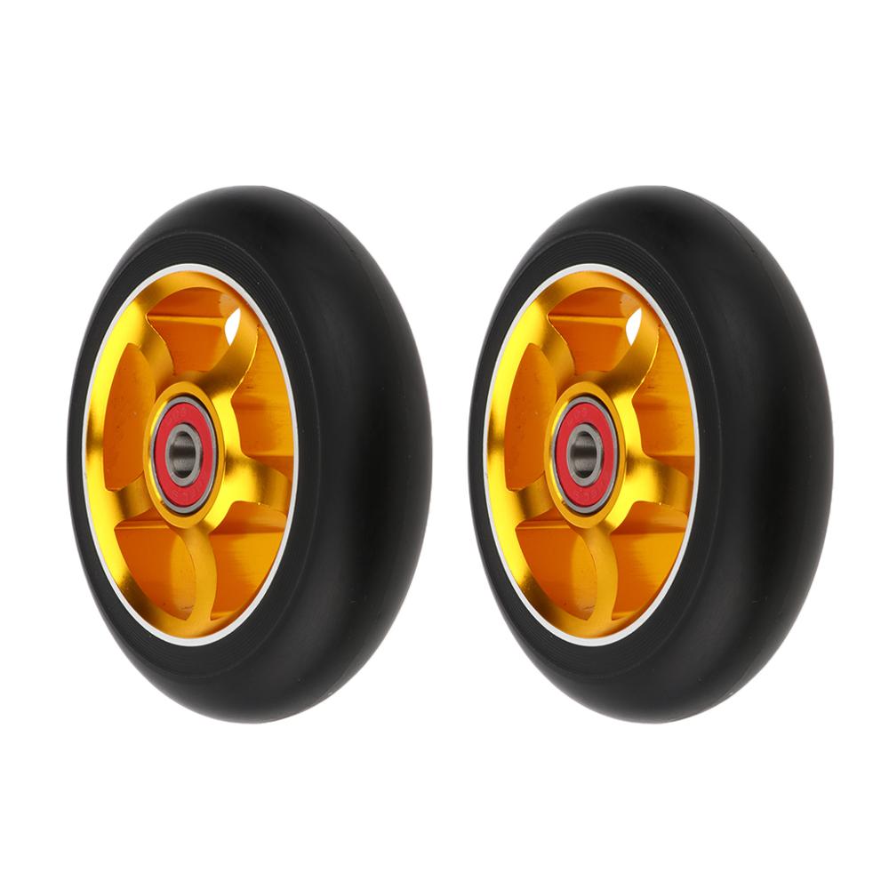 2pcs/set Aluminum Alloy 100mm Pro Stunt Scooter Wheels with Bearing Kick Scooters Scooter Parts Wheels Replacements Accessories