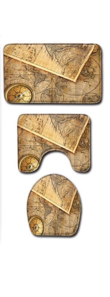 Classic World Map Pattern Shower Curtain Printing Bathroom Curtain Shower Wall-mounted Map Curtain World Map Shower Curtain: F3psc45x75cm